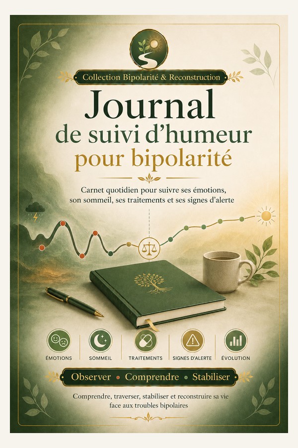 Couverture de Journal de suivi d’humeur pour bipolarité